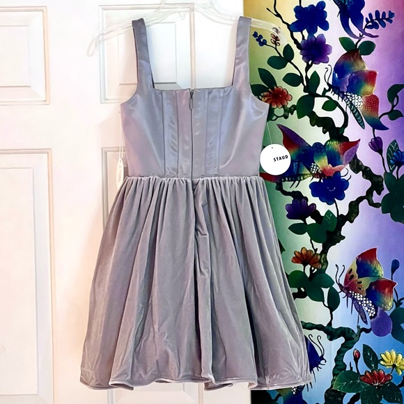 ๐บ๐HP๐๐บ NWT Staud Landscape Mini Dress Silver - Picture 13 of 16